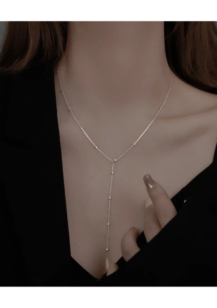 Gold Altın Kaplama Kararması Olmaz Zarıf Toplu Zıncır Kolye