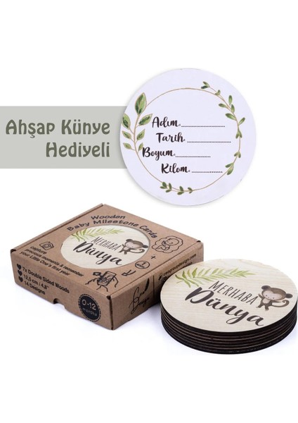 Sevimli Safari Hayvanları ile Ahşap Bebek Fotoğraf Çekim Kartları