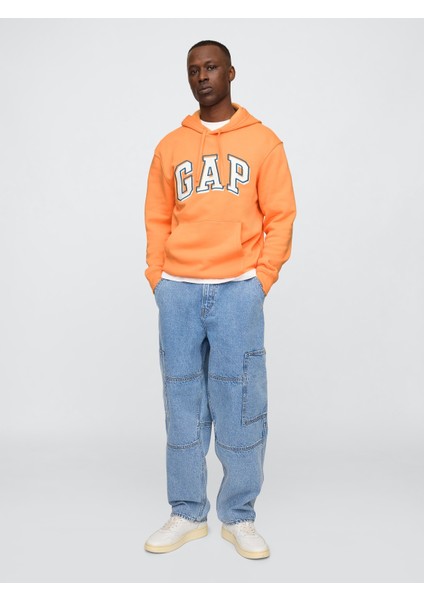 Erkek Turuncu Gap Logo Relaxed Fleece Sweatshirt