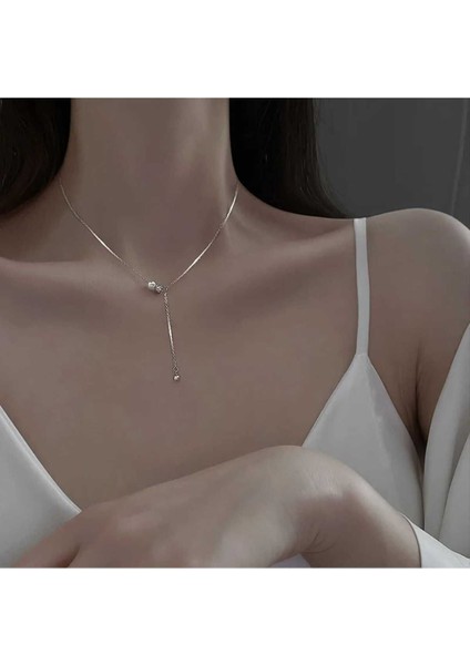 Silver Gümüş Kaplama Incili Kolye