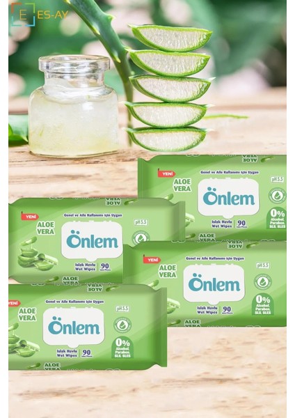 Aloe Veralı Islak Mendil 90 Lı 6 Paket