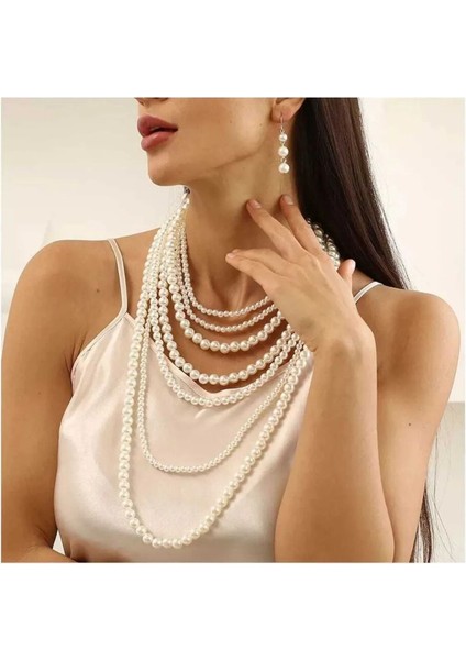 Inci Küpe ve Kolye Seti