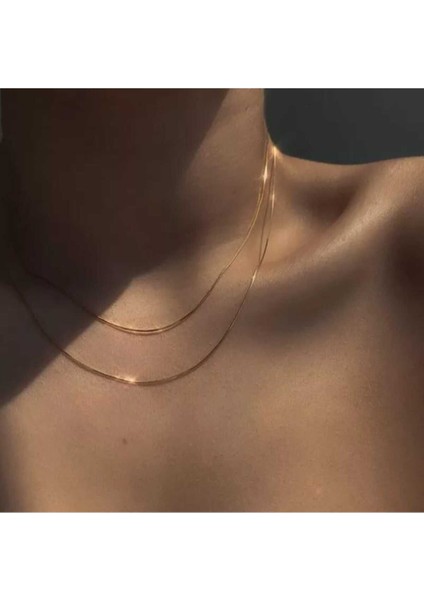 Gold Tel Zincir Kolye