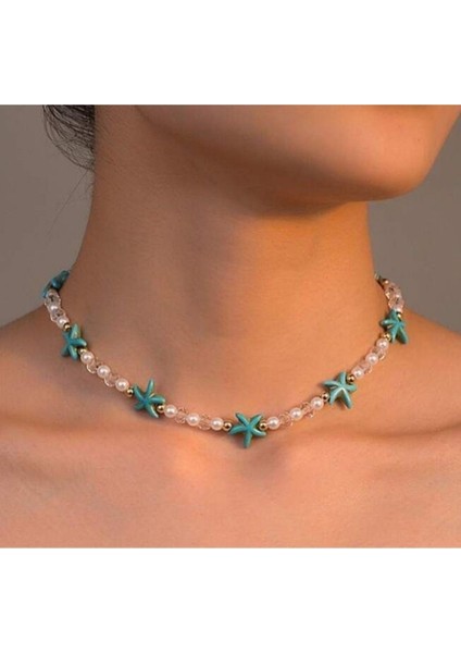 Deniz Yildiz Boncuklu Tasarim Kolye