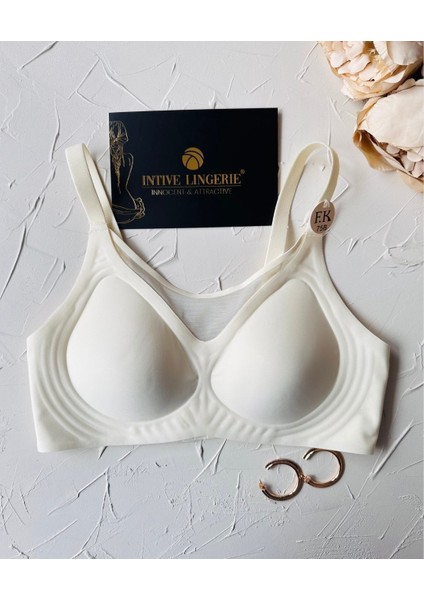 Audrey Önü Esnek File Detaylı Hafif Destekli Balensiz Dikişsiz Iz Belli Etmez Kopçalı Sütyen