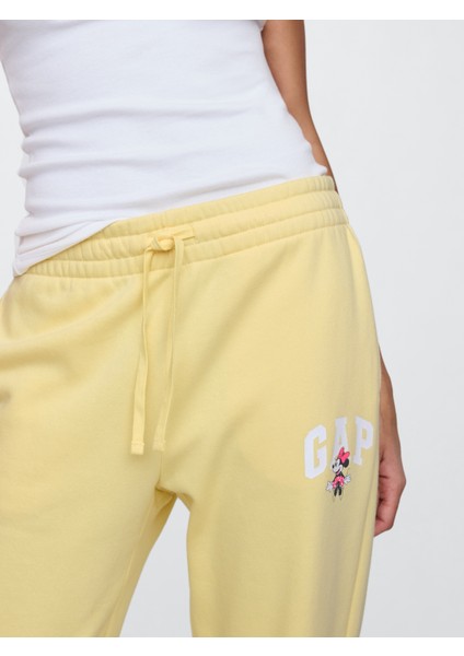 Kadın Sarı Gap Logo Disney Fleece Eşofman Altı