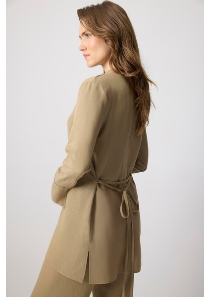 Belden Bağlamalı Tunik Pantolon Takım