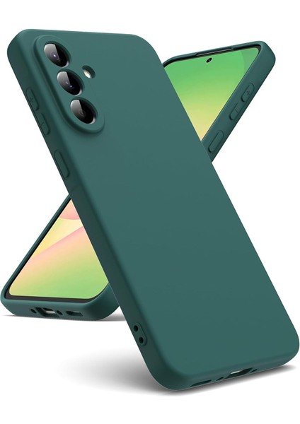 Samsung Galaxy A56 Silikon Kılıf Yumuşak Kılıf Korumalı Kılıf Düz Renk - Haki