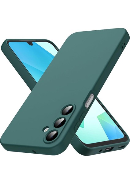 Samsung Galaxy A56 Silikon Kılıf Yumuşak Kılıf Korumalı Kılıf Düz Renk - Haki