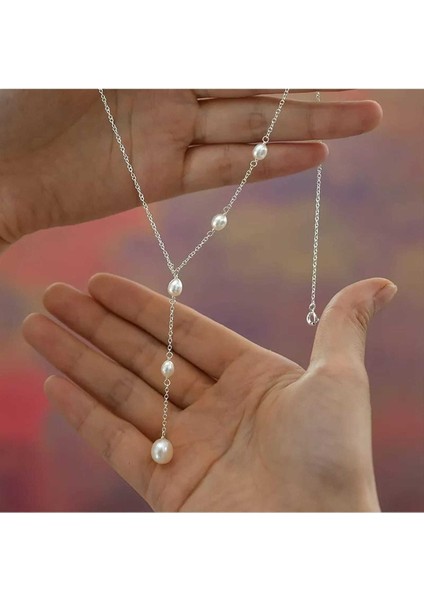 Silver Incili Zincir Kolye