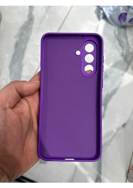 Samsung Galaxy A56 Silikon Kılıf Yumuşak Kılıf Korumalı Kılıf Düz Renk - Mor