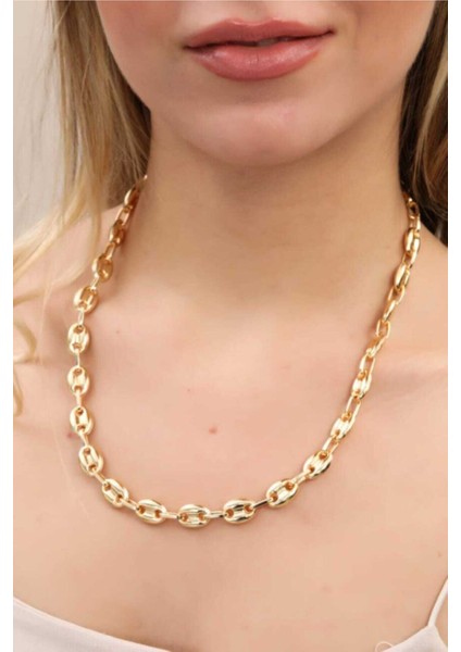 Kadın - Altın Kaplama Gold Düğme Kararması Olmaz Kolye fiyatları