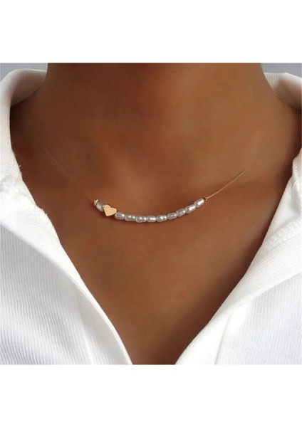 Kalpli Şeffaf Kolye