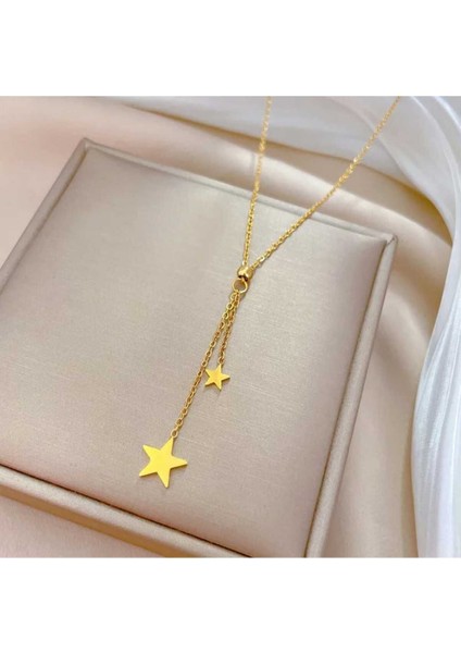 Gold Zincir Yıldızlı Kolye No2