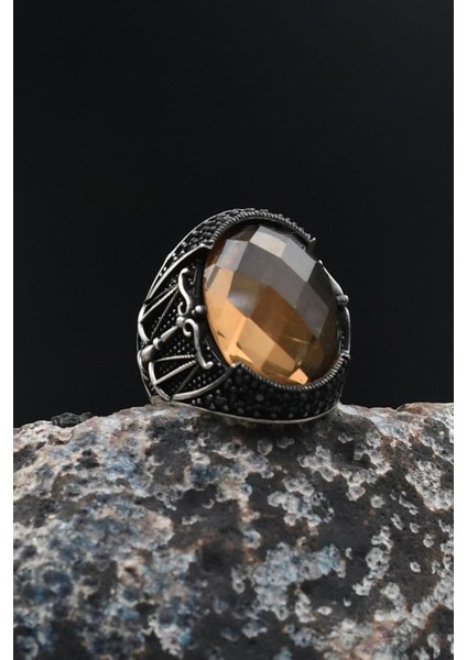 Zultanit Taşlı Terazi Figürlü 925 Ayar Gümüş Erkek Yüzüğü 901741 modelleri