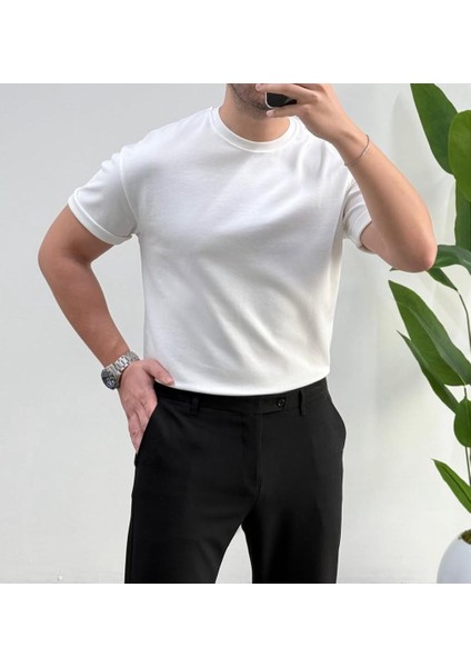 Rkek Yeni Sezon Trend Bisiklet Yaka Örme Kumaş Terletme Yapmayan Regular T-Shirt fiyatları