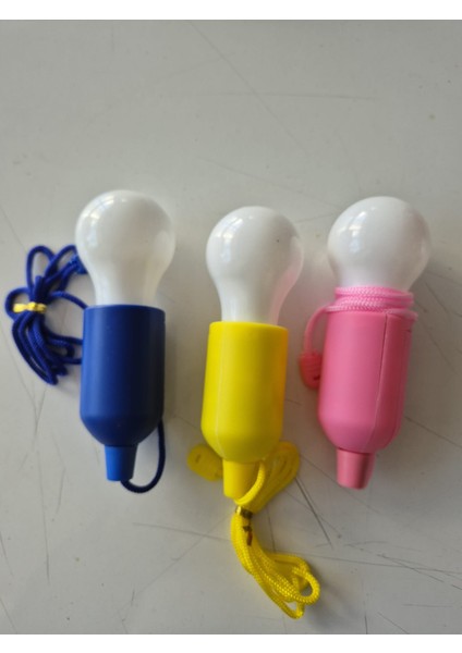 3 Lü Lacivert Sarı Pembe LED Çek Yak Bahçe Kiler Kamp Aydınlatma Lambası