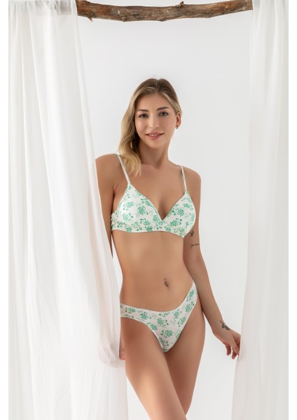 Miraxx Pamuklu Desenli, Üçgen Sütyen Yeşil (MGP1961) fiyatları