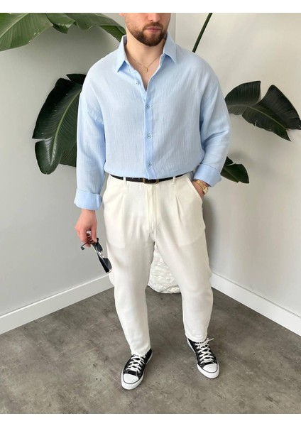 Erkek Regular Likralı Kırışmaya Dayanıklı Terletme Yapmayan Iç Göstermeyen Aerobin Kumaş Gömlek