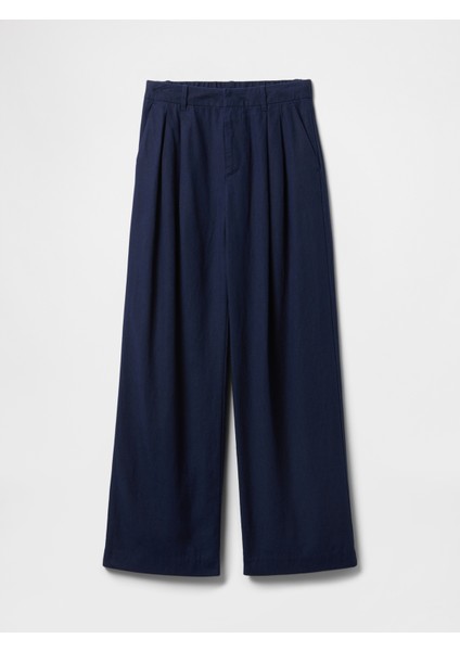 Kadın Lacivert 365 High Rise Keten Karışımlı Pantolon fiyatları