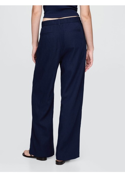 Kadın Lacivert 365 High Rise Keten Karışımlı Pantolon indirimleri
