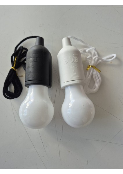 2 Li Siyah Beyaz LED Çek Yak Bahçe Kiler Kamp Aydınlatma Lambası