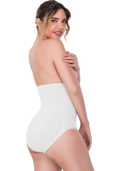 Miraxx Beyaz Mı Emay 2080 Yüksek Bel Çıtçıtlı Slip Korse