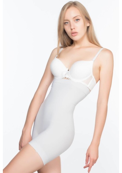 Miraxx Ekru Mı Emay 7026 Yüksek Bel Paçalı Korse