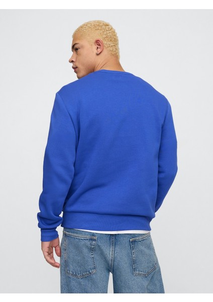 Erkek Mavi Gap Logo Fleece Sweatshirt