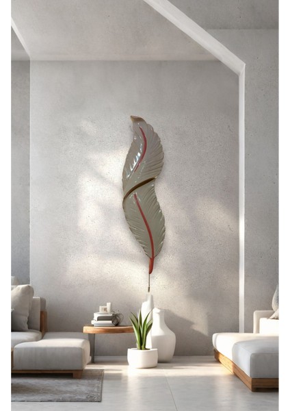 Tüy Aplik Ledli Pilli Dekoratif Duvar Aydınlatma - Şık ve Modern Tasarım - (60*16 cm )