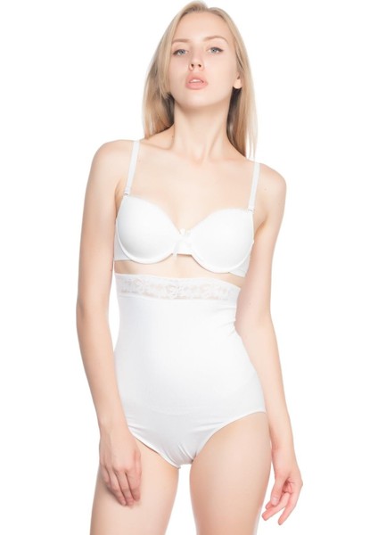 Miraxx Beyaz Mı Emay 2028 Dantelli Yüksek Bel Slip Korse