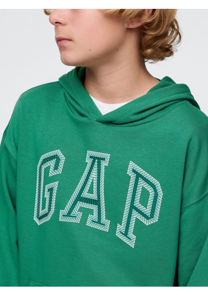 Erkek Çocuk Yeşil Gap Logo Relaxed Havlu Kumaş Sweatshirt