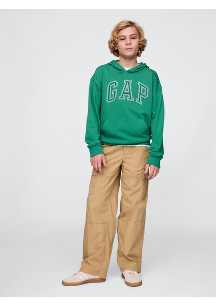 Erkek Çocuk Yeşil Gap Logo Relaxed Havlu Kumaş Sweatshirt