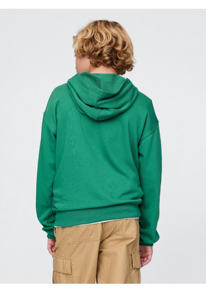 Erkek Çocuk Yeşil Gap Logo Relaxed Havlu Kumaş Sweatshirt