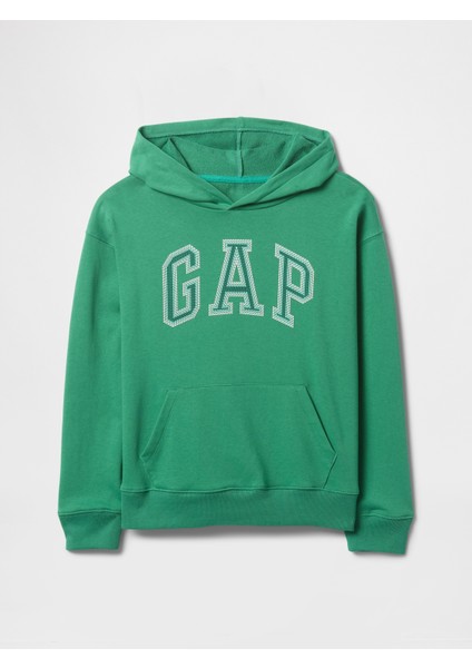 Erkek Çocuk Yeşil Gap Logo Relaxed Havlu Kumaş Sweatshirt