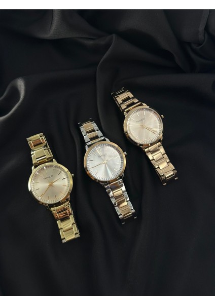 Çift Renk Gümüş-Rose Gold Minimal Tasarım Ferrucci Kadın Kol Saati indirimleri