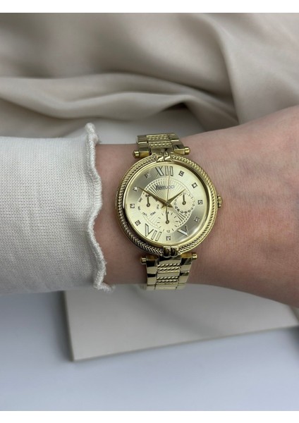 Gold Burgu Desenli Taşlı Tasarım Ferrucci Kadın Kol Saati