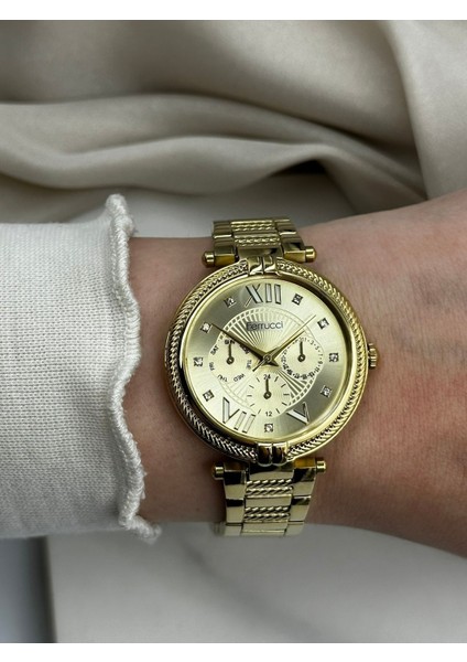 Gold Burgu Desenli Taşlı Tasarım Ferrucci Kadın Kol Saati fiyatları