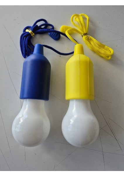2 Li Sarı Lacivert LED Çek Yak Bahçe Kiler Kamp Aydınlatma Lambası