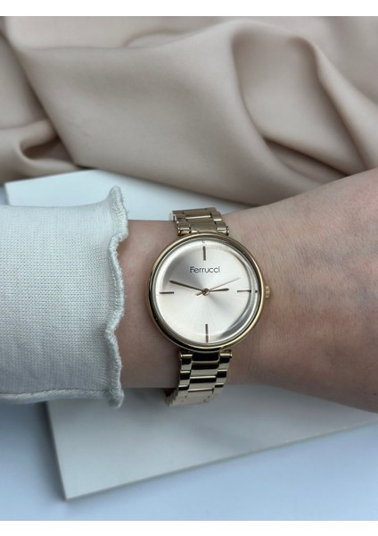 Rose Gold Minimalist Tasarım Ferrucci Kadın Kol Saati