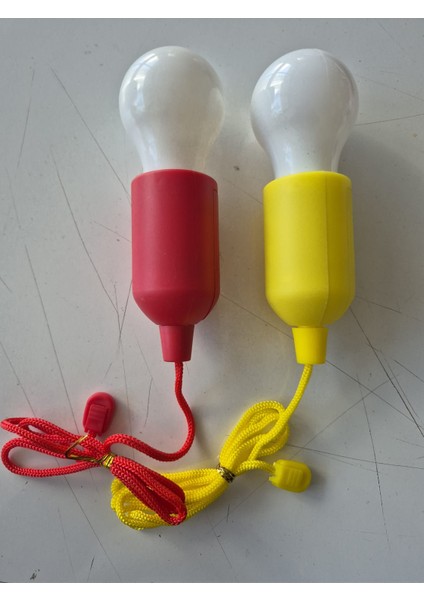2 Li Sarı Kırmızı LED Çek Yak Bahçe Kiler Kamp Aydınlatma Lambası
