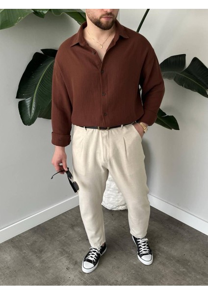 Erkek Regular Likralı Kırışmaya Dayanıklı Terletme Yapmayan Iç Göstermeyen Aerobin Kumaş Gömlek