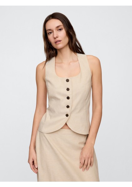 Kadın Bej Askılı Bluz