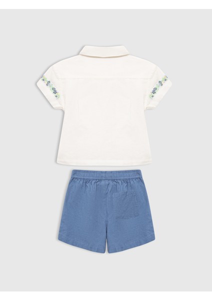 Bebek Orange Kıss Neon 3'lü Işlemeli Brannan Bear Outfit Set