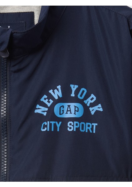Erkek Bebek Lacivert Gap Logo Geri Dönüştürülmüş Rüzgarlık fiyatları