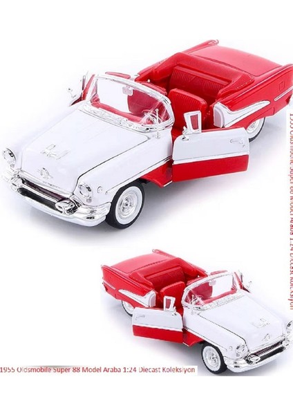 1955 Oldsmobile Super 88 Klasik Model Araba 1:24 Diecast Koleksiyon 19X7CM Kapı Kaput Açılır