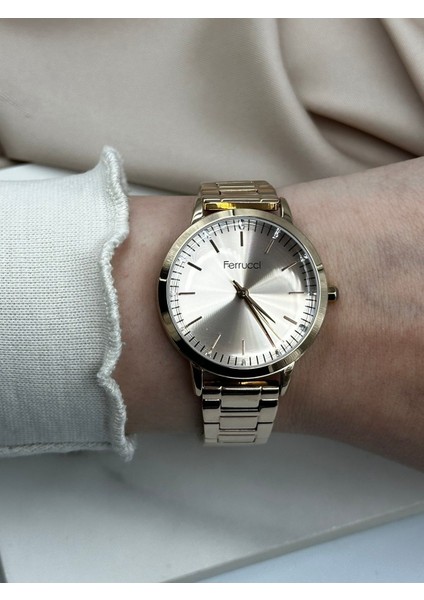 Rose Gold Taşlı Minimal Tasarım Ferrucci Kadın Kol Saati fiyatları