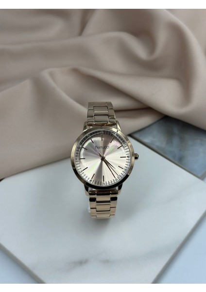 Rose Gold Taşlı Minimal Tasarım Ferrucci Kadın Kol Saati modelleri
