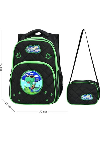 Dinazor Desenli Embos Ilkokul Sırt ve Beslenme Çantası 5045