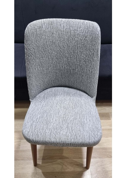 Jakarli Ağaç Desen Esnek Lastikli Oval Sandalye Kılıfı 1 Adet